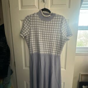 Gingham Checkered Dress in Blue
